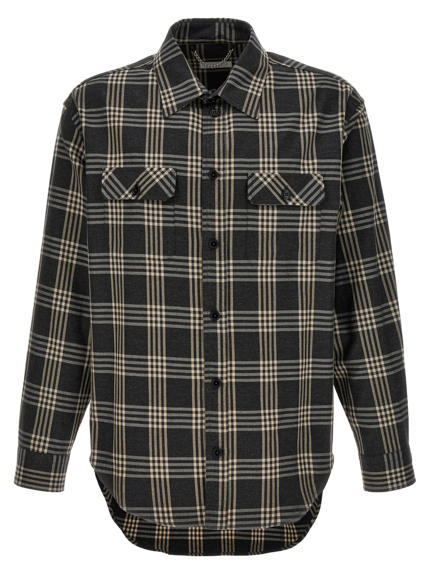 -Logo Shirt Camicie Grigio-Uomo