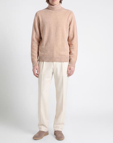 Man Turtleneck Beige Size 38 Wool, Cashmere