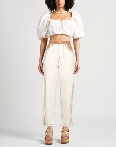 Marni Woman Jeans Cream Size 2 Cotton, Elastane