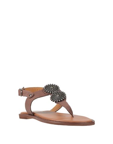 Woman Thong sandal Dark brown Size 6 Leather