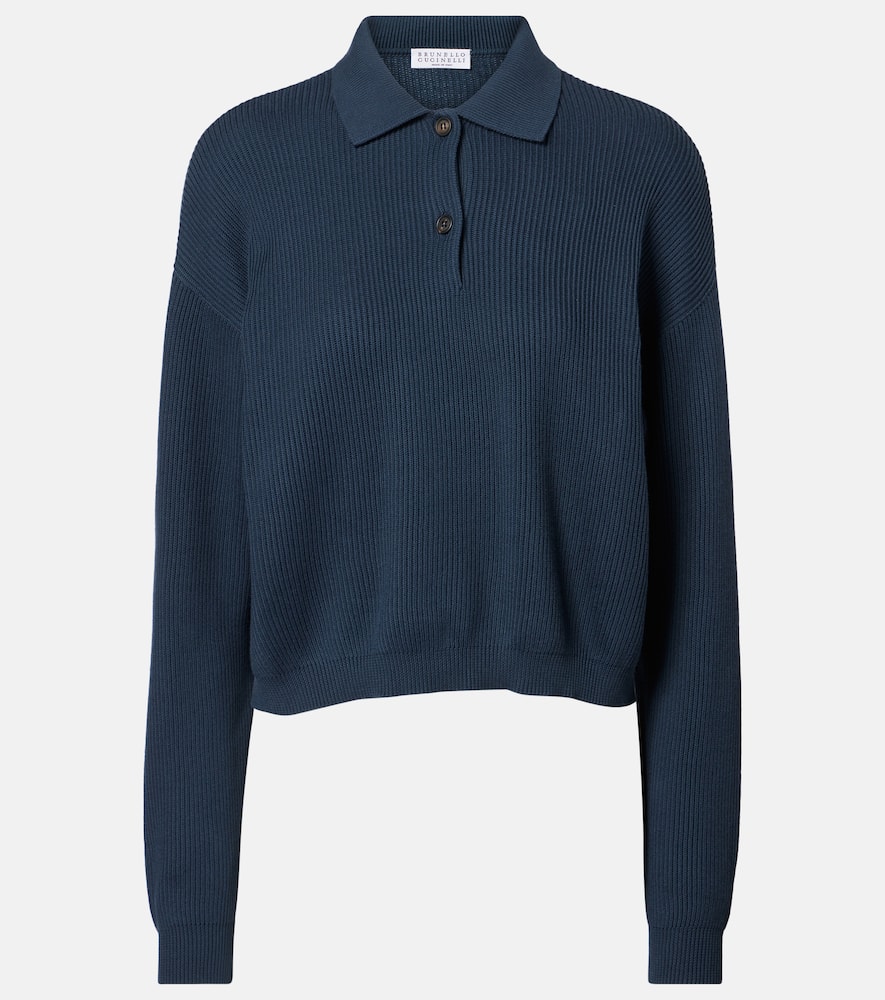 Cotton polo sweater