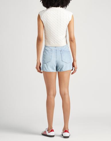 Woman Denim shorts Blue Size M Cotton, Lyocell