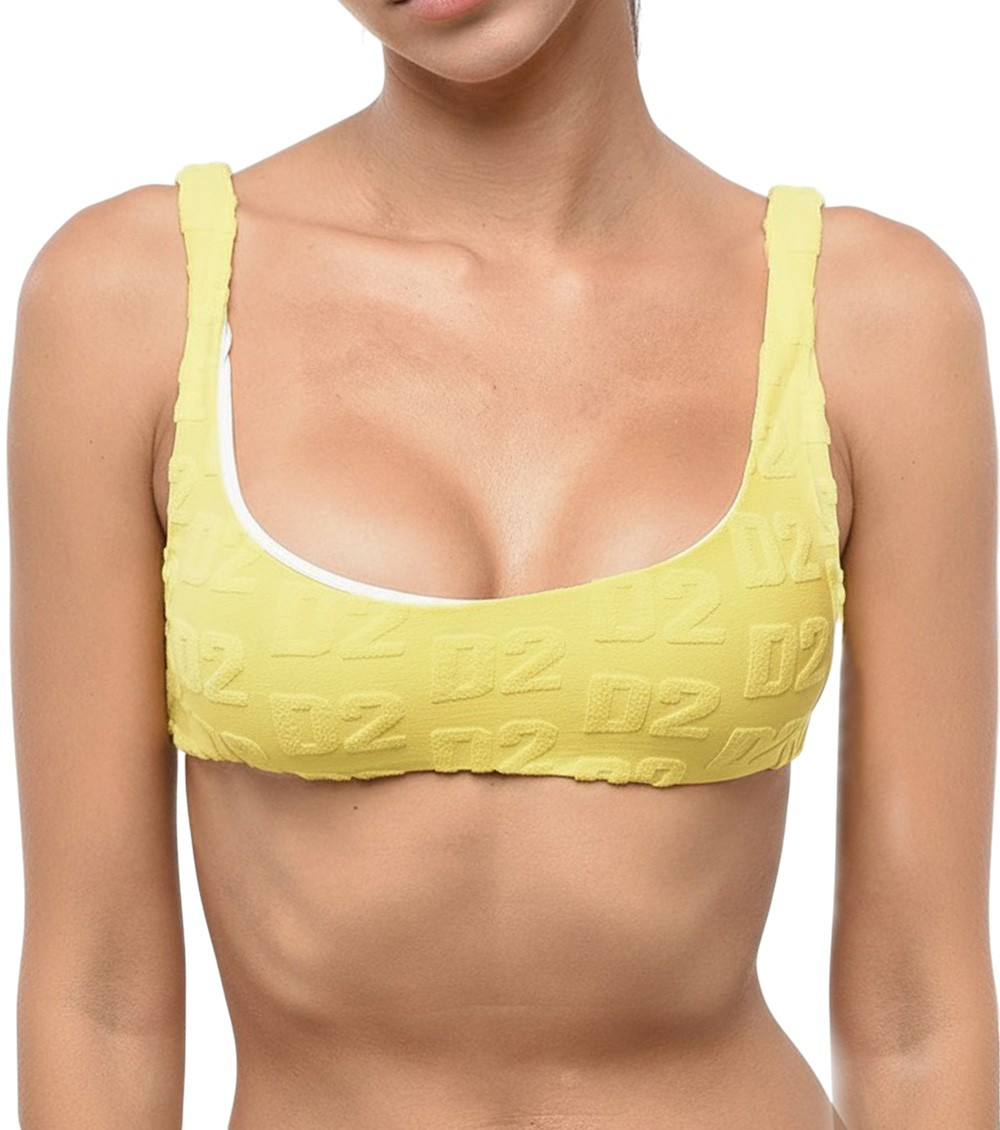 Yellow Logo Bikini Top Swimwear