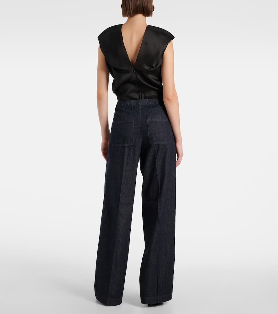 Vince Low-rise cotton twill wide-leg pants