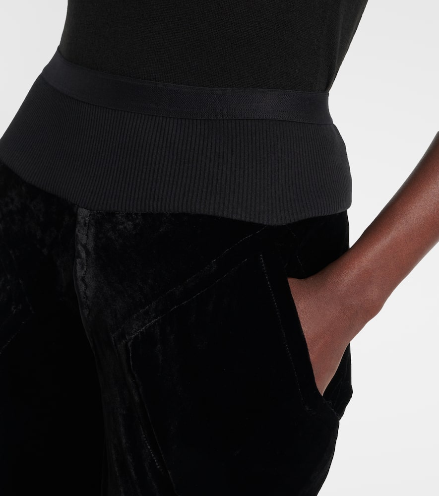 Bias cady crêpe wide-leg pants