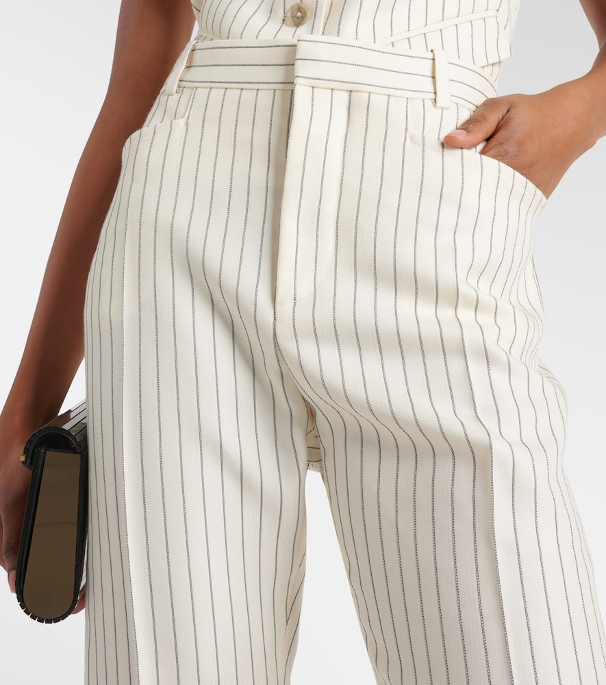 Wallis striped wool and silk-blend straight pants