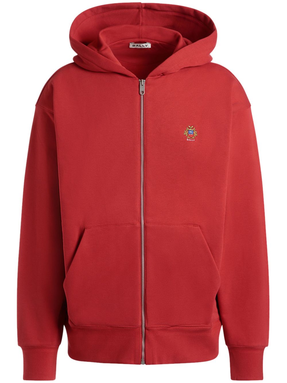 Embroidered-logo hoodie