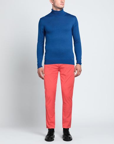 Man Pants Red Size 34 Cotton, Elastane