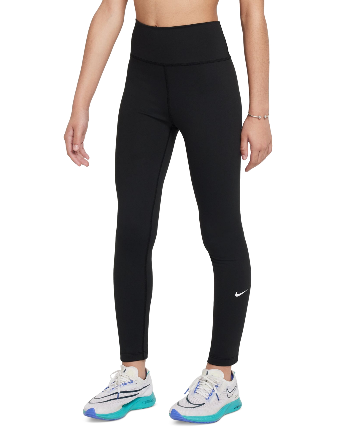 Big Girls One Dri-fit High-Waisted Leggings - Black/white