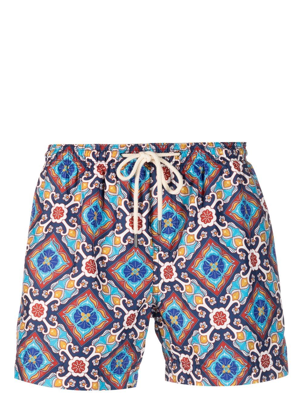 Geometric-print swim shorts - Blue
