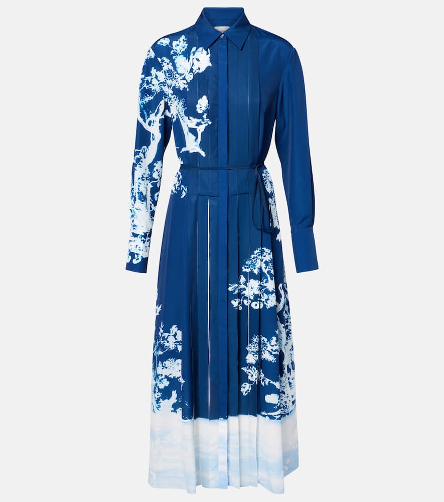Belted printed midi dress