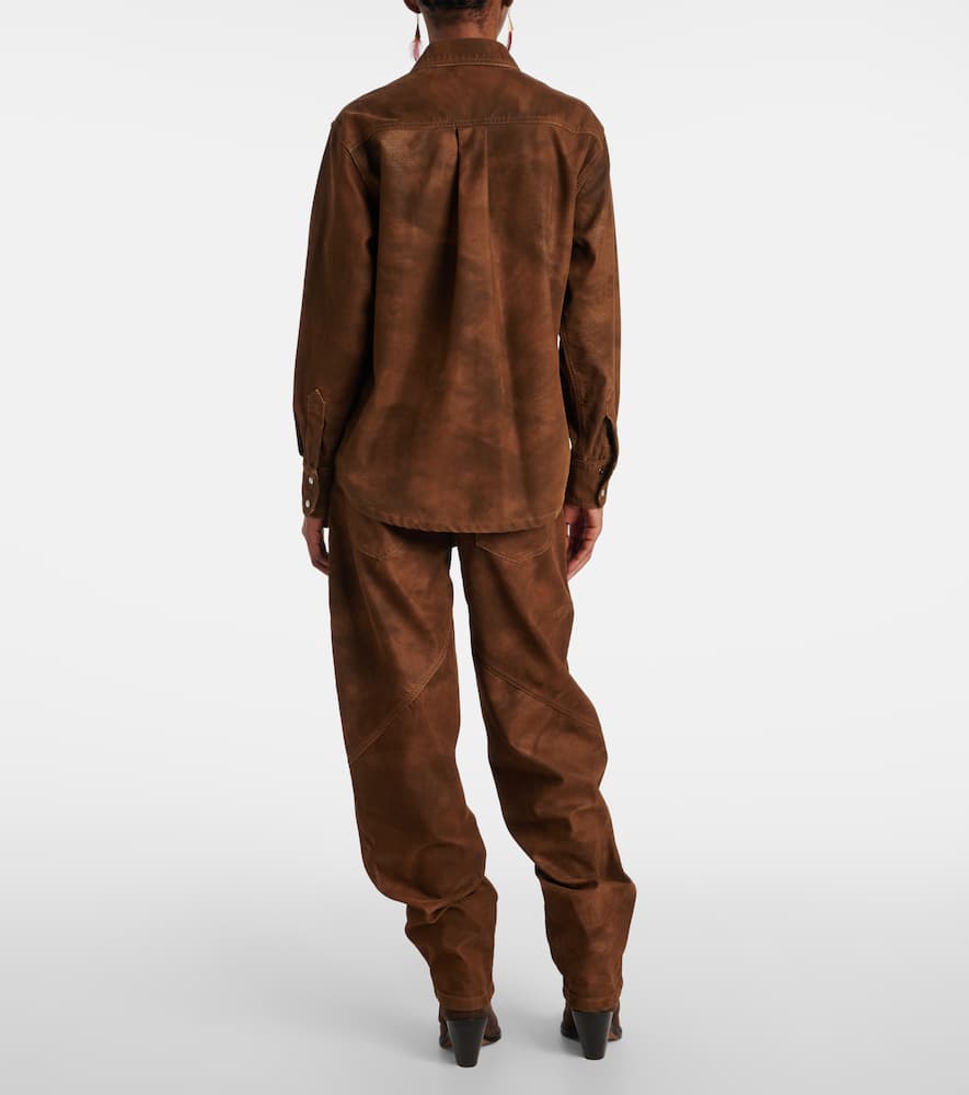 Karima faux leather overshirt