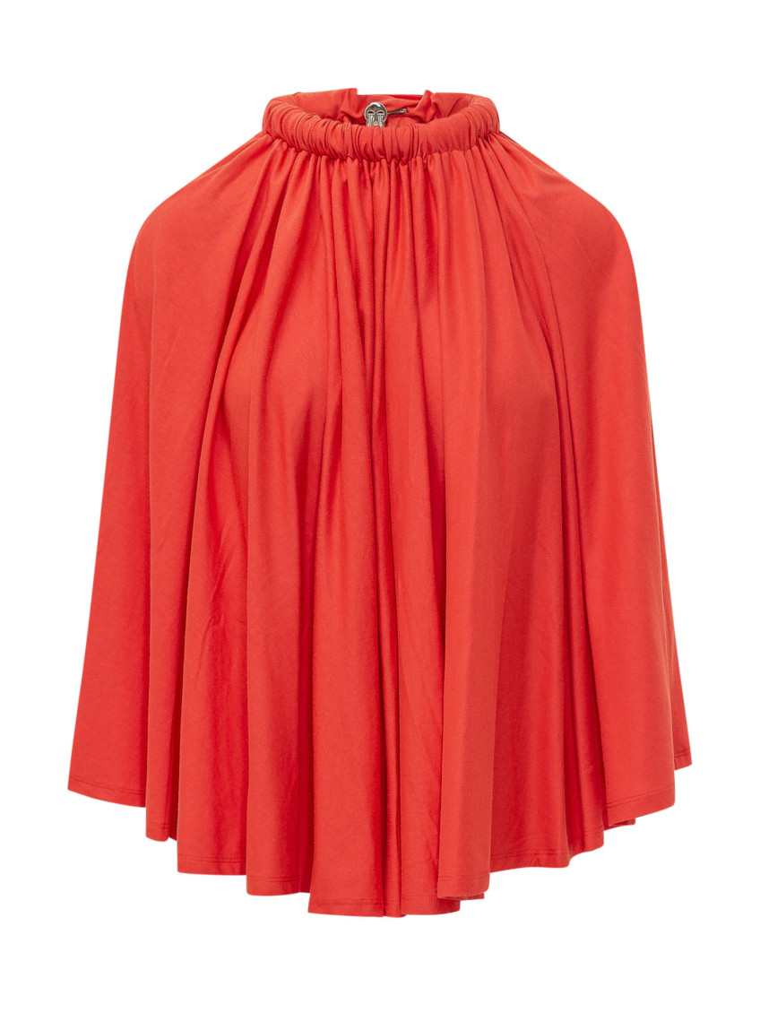 Red Solid Halter Neck Top