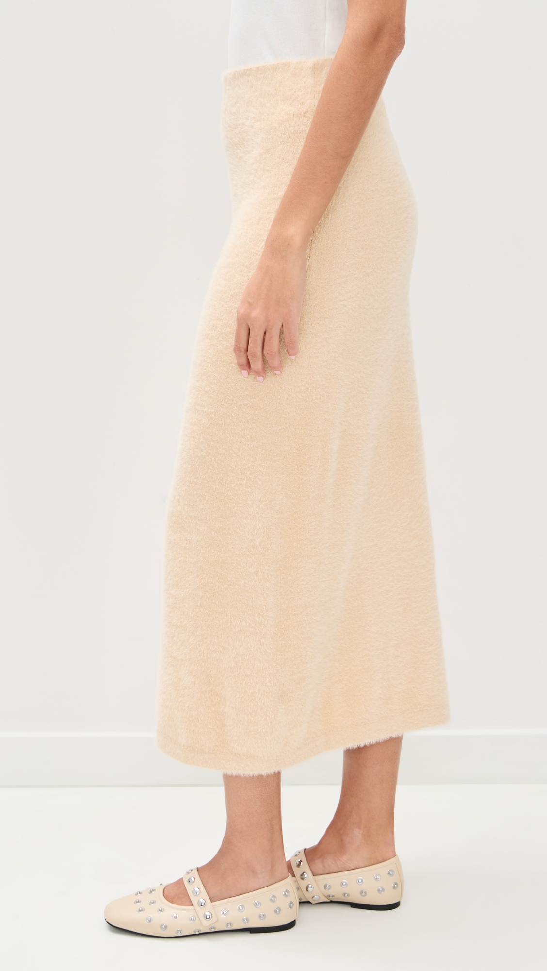 Fuzzy Midi Skirt Black