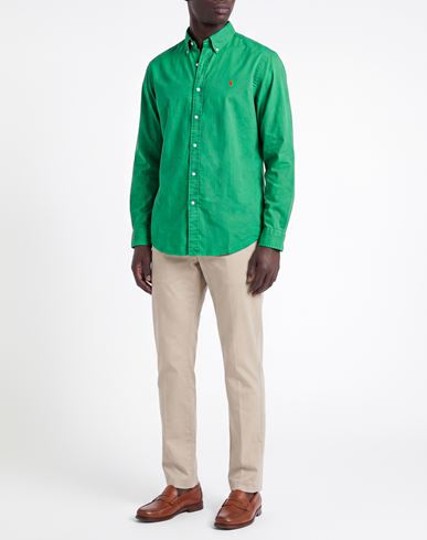 Man Shirt Emerald green Size S Cotton