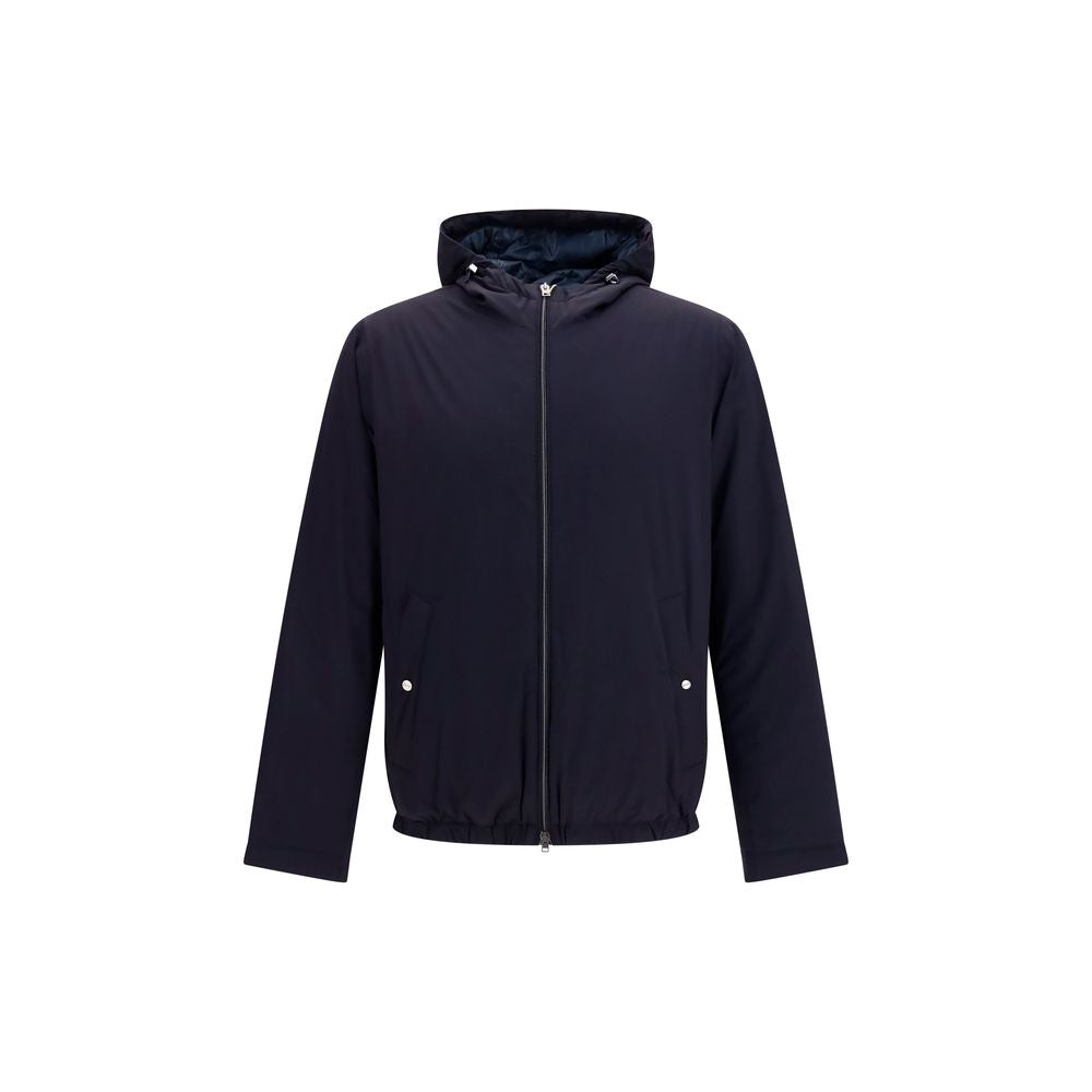 Goose Down Hooded Jacket — Navy
