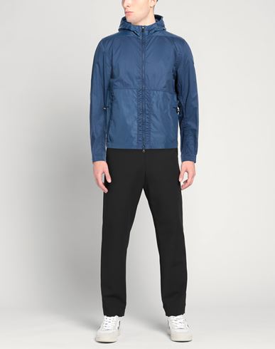 Man Jacket Blue Size 36 Cotton, Polyamide