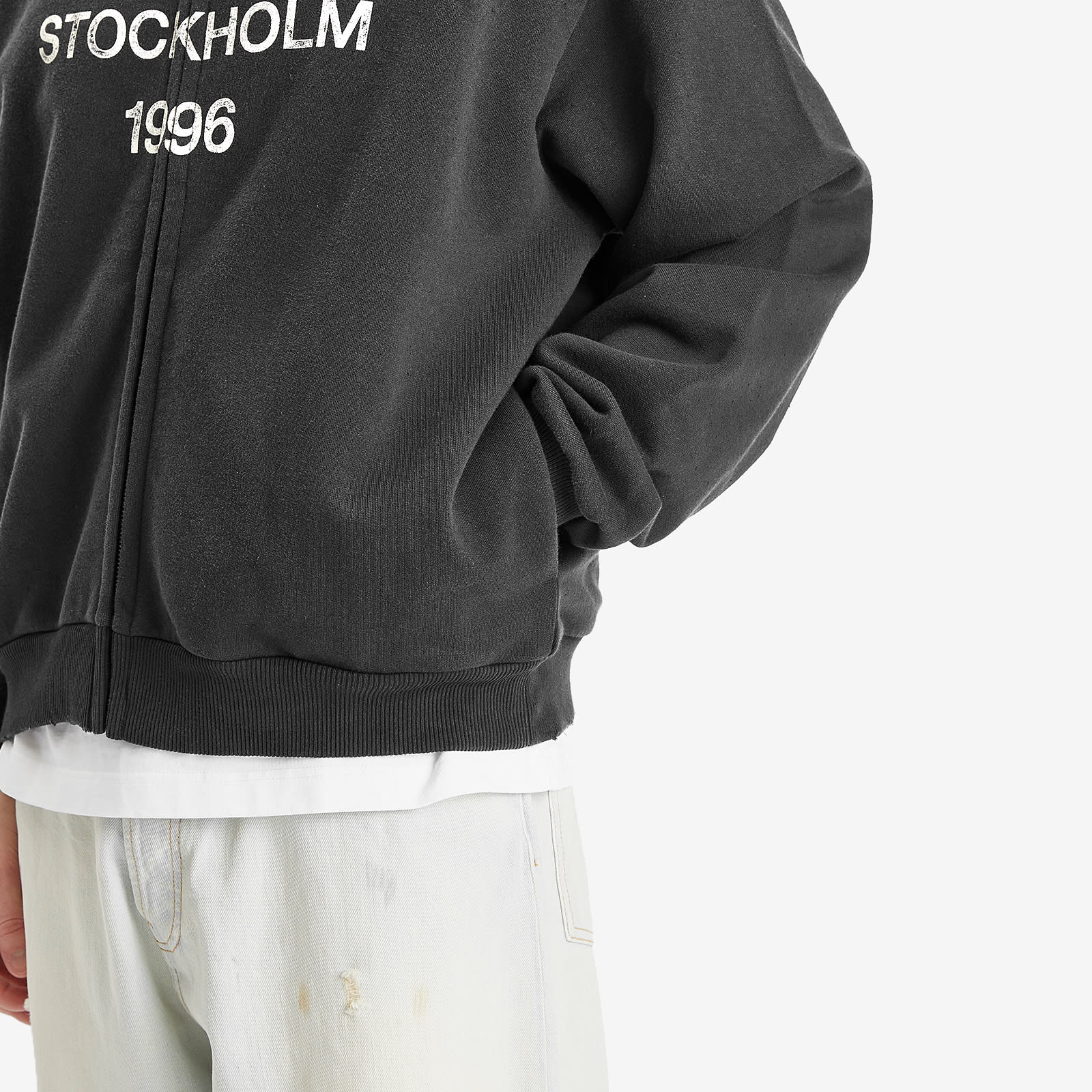 Men's Fiah U Zip 1996 Zip Sweat Bomber Jacket in Black