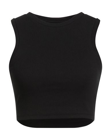 Woman Top Black Size L Cotton, Elastane