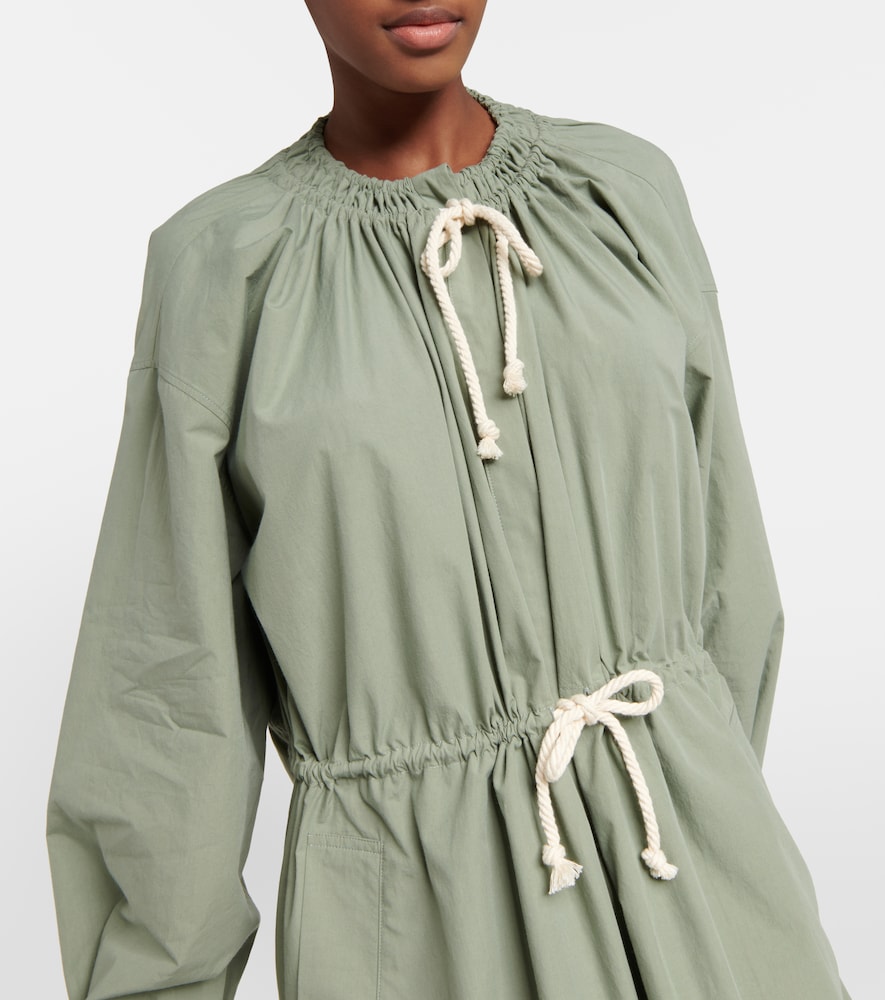 Drawstring poplin maxi dress