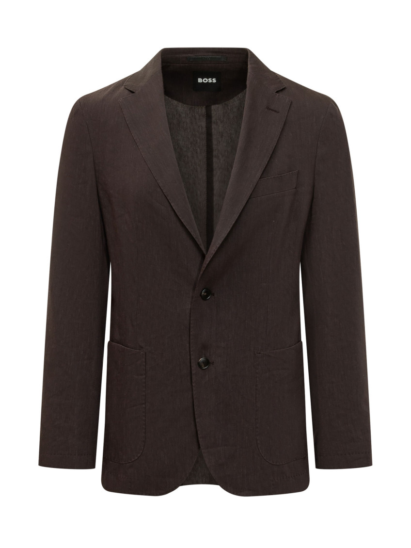Dark Brown Notched Lapel Blazer