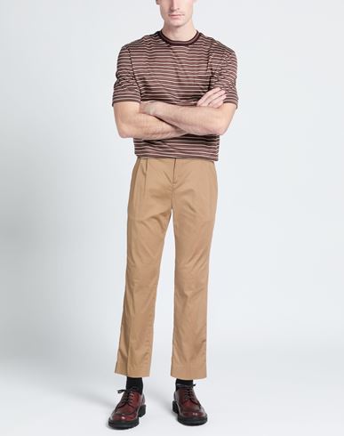 Roberto P Luxury Man Pants Camel Size 38 Cotton, Elastane