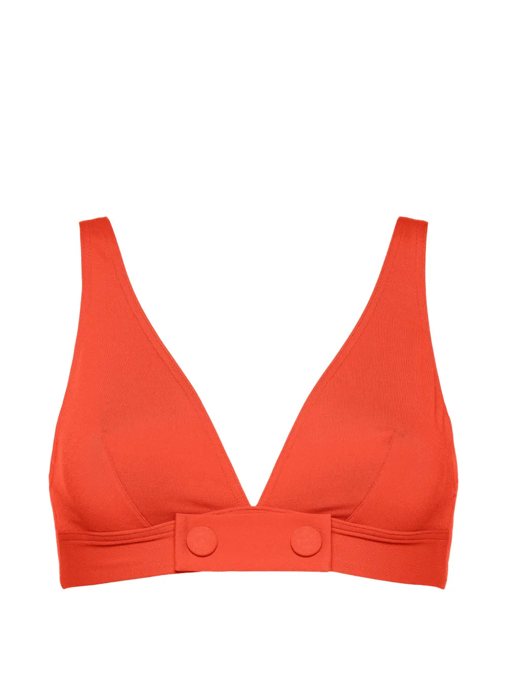 V-Neck with Button Detail Bikini Top — Red
