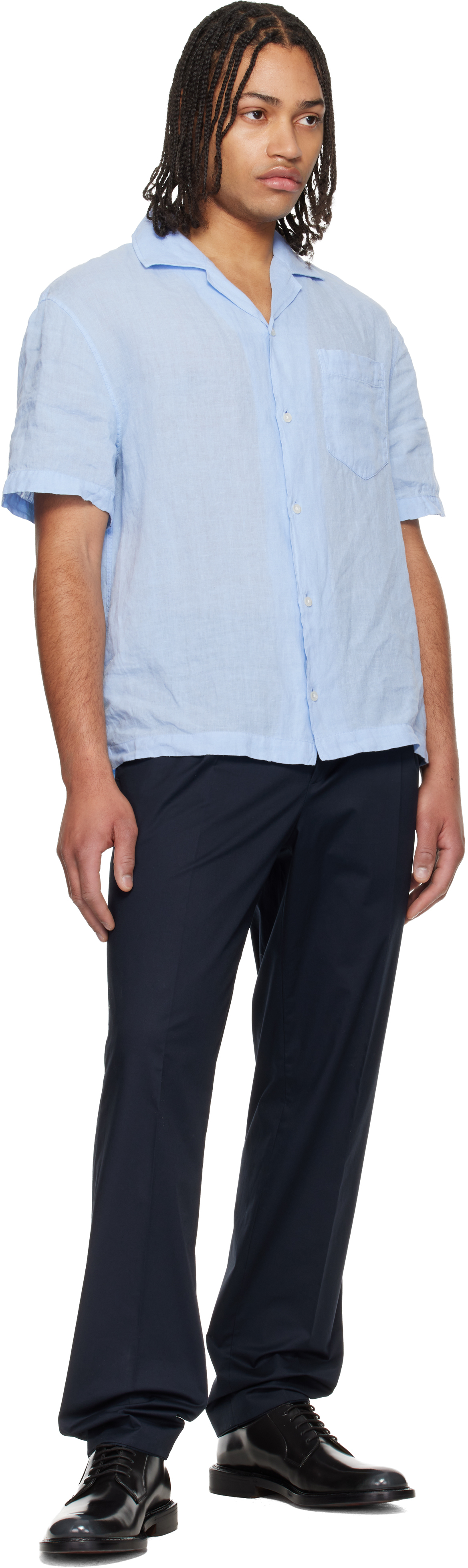 Blue Camp Collar Shirt