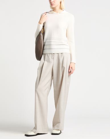 Woman Sweater Ivory Size 6 Virgin Wool, Cotton, Cashmere, Viscose, Polyester