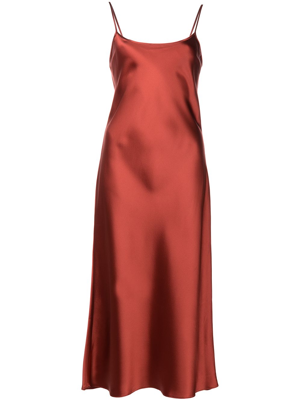 Sleeveless silk midi dress - Orange
