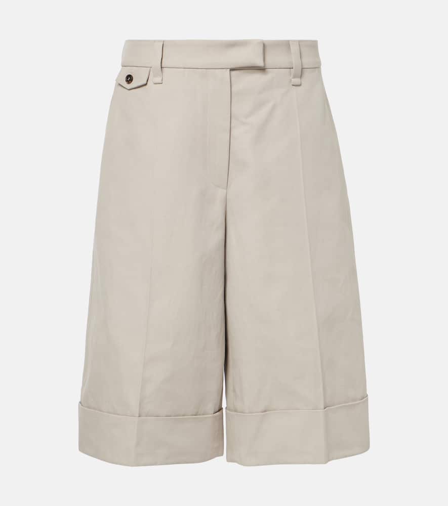 Cotton and linen Bermuda shorts