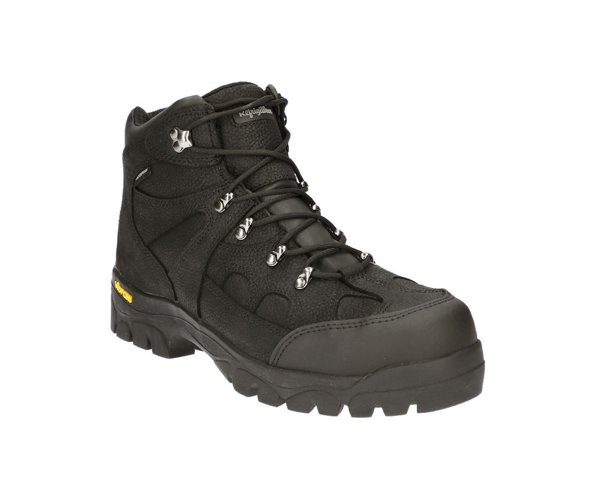 Men's EnduraMax Warm Insulated Waterproof Black Leather Work Boots - Black