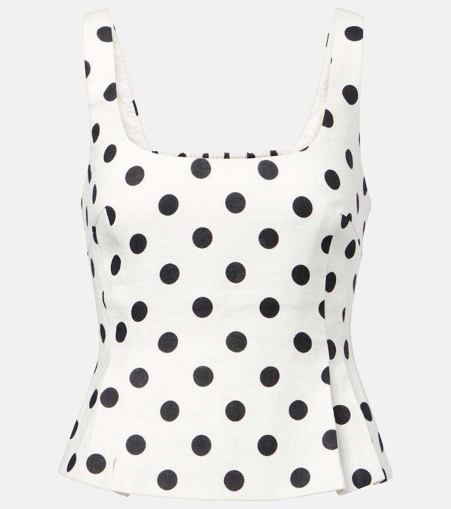 Rosalie polka-dot linen top