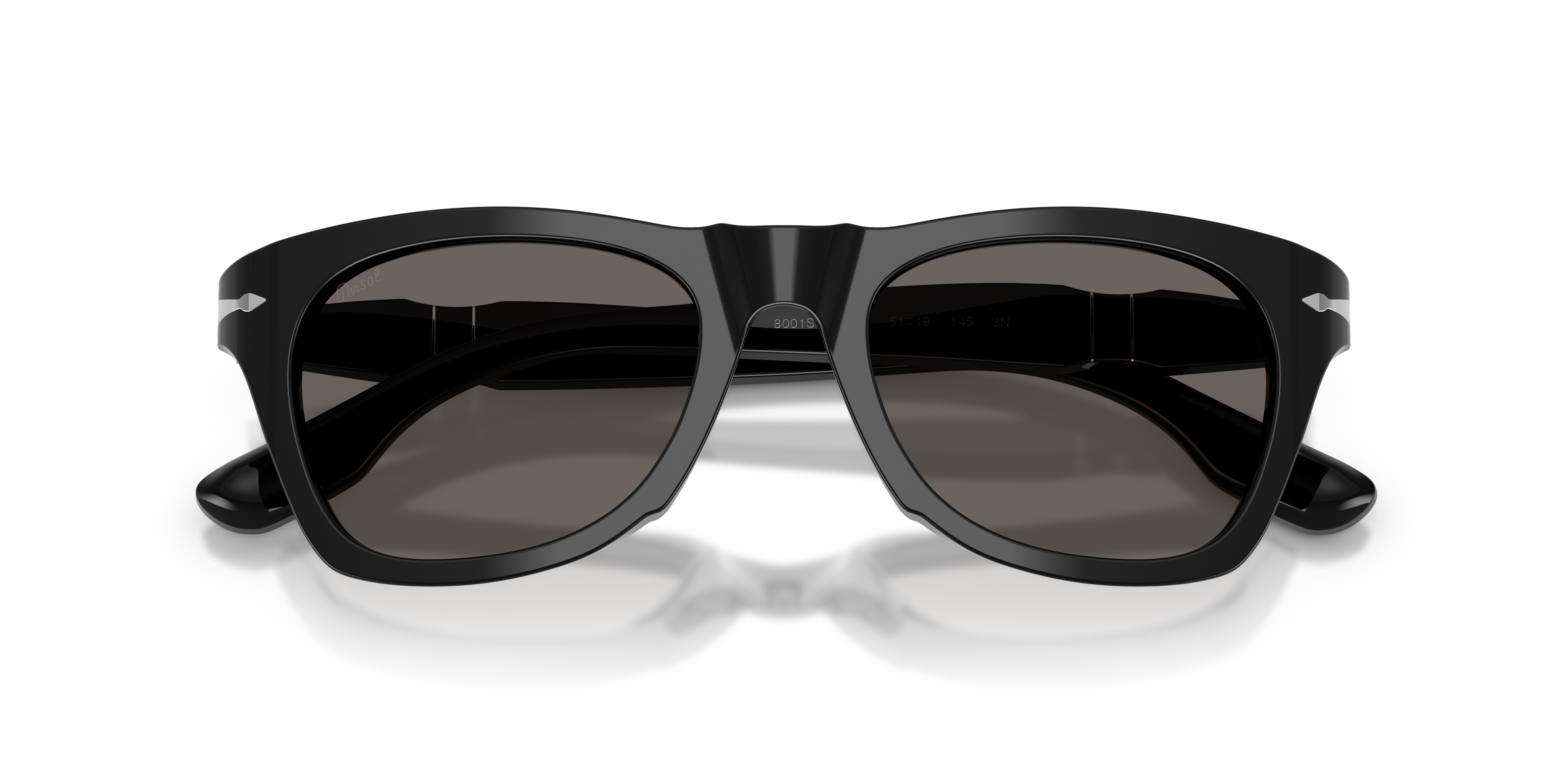 Persol Unisex Persol PO8001S 95/B1 Occhiali da sole Acetato Nero Grigio Pantos Normale