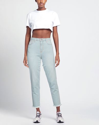 Woman Jeans Blue Size 28 Cotton, Elastane