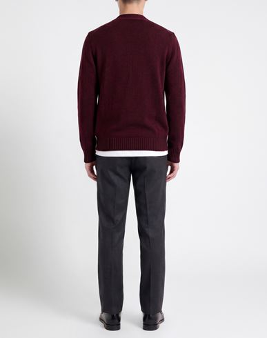 Man Cardigan Burgundy Size 36 Merino Wool