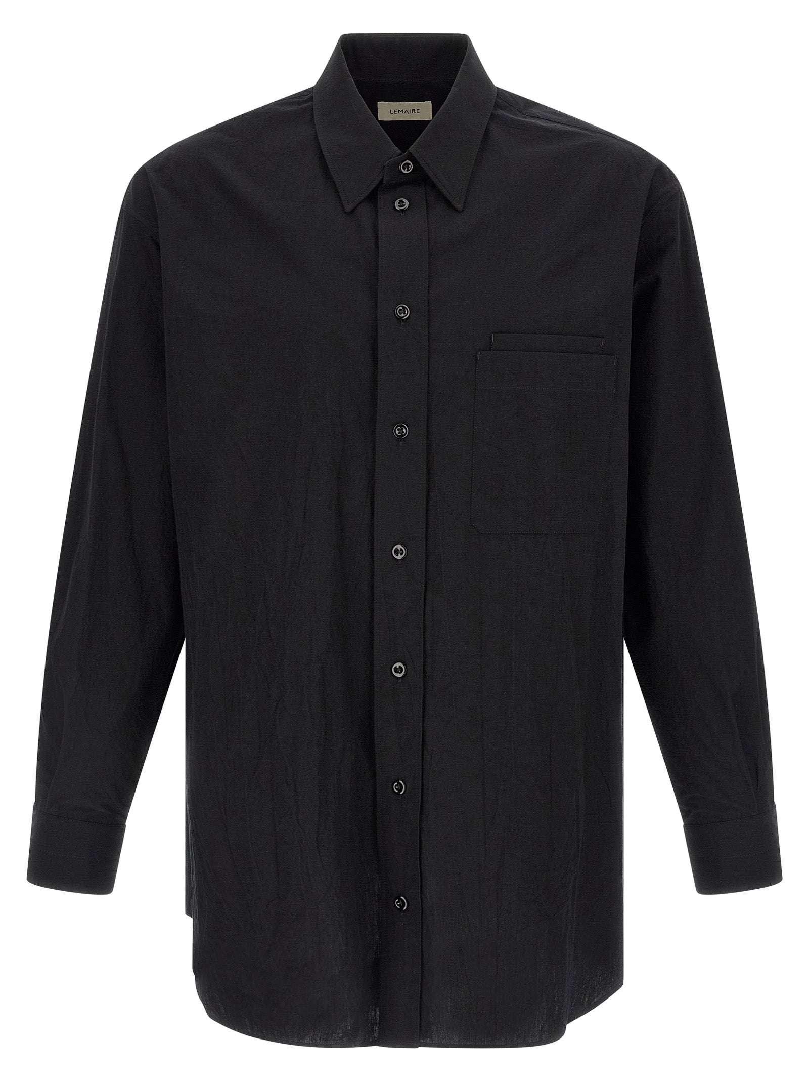 Cotton Crêpe Shirt — Black