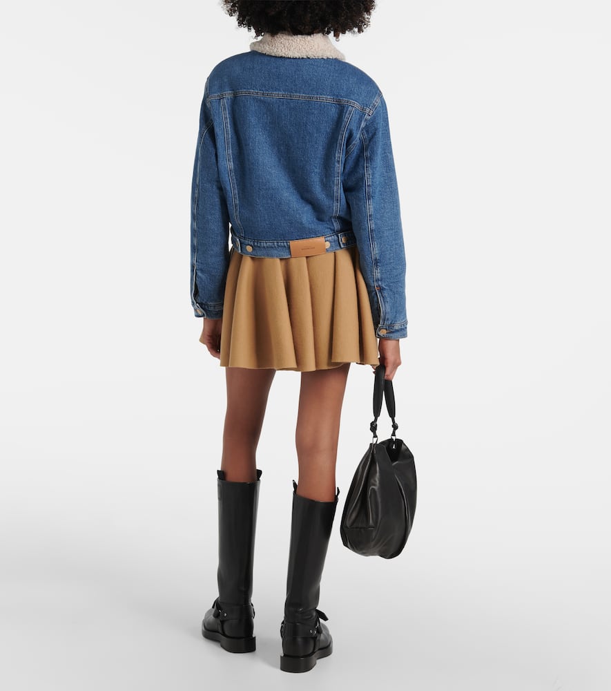 Teddy-trimmed denim jacket