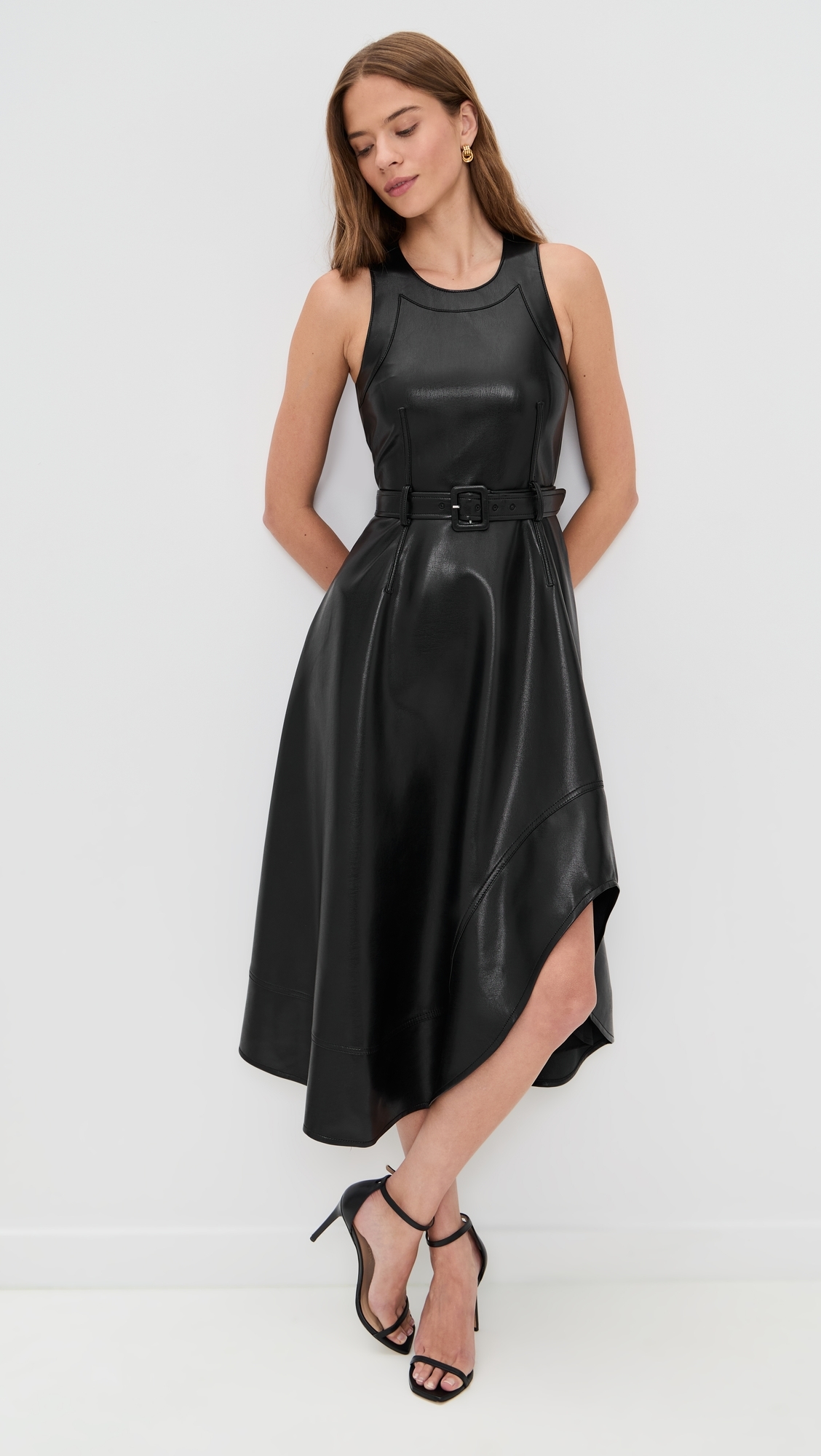 Vegan Leather Zelda Dress Black