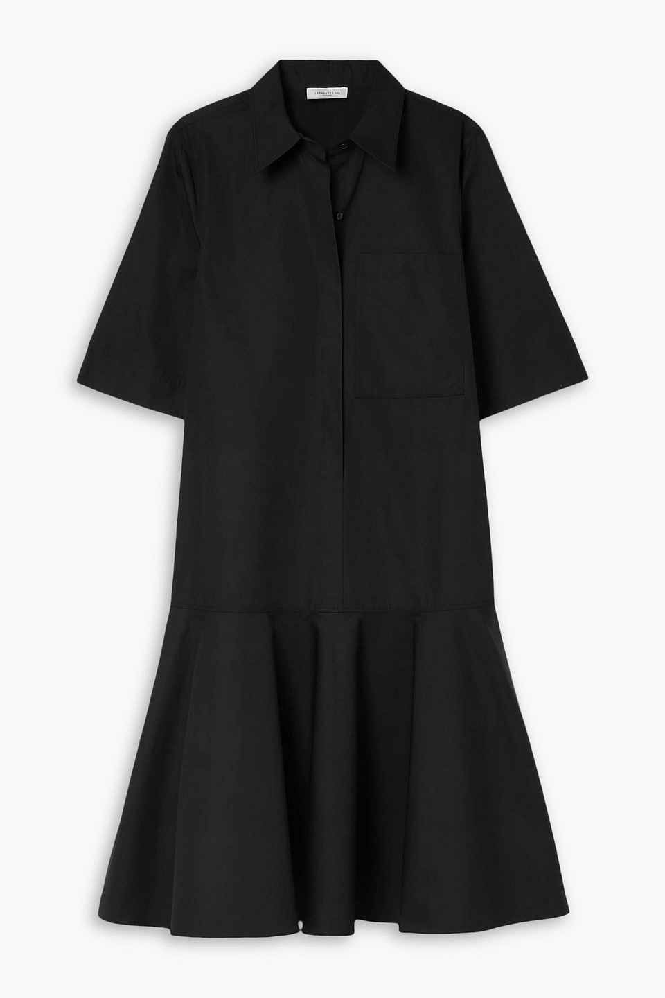 Bailey tiered cotton-poplin shirt dress