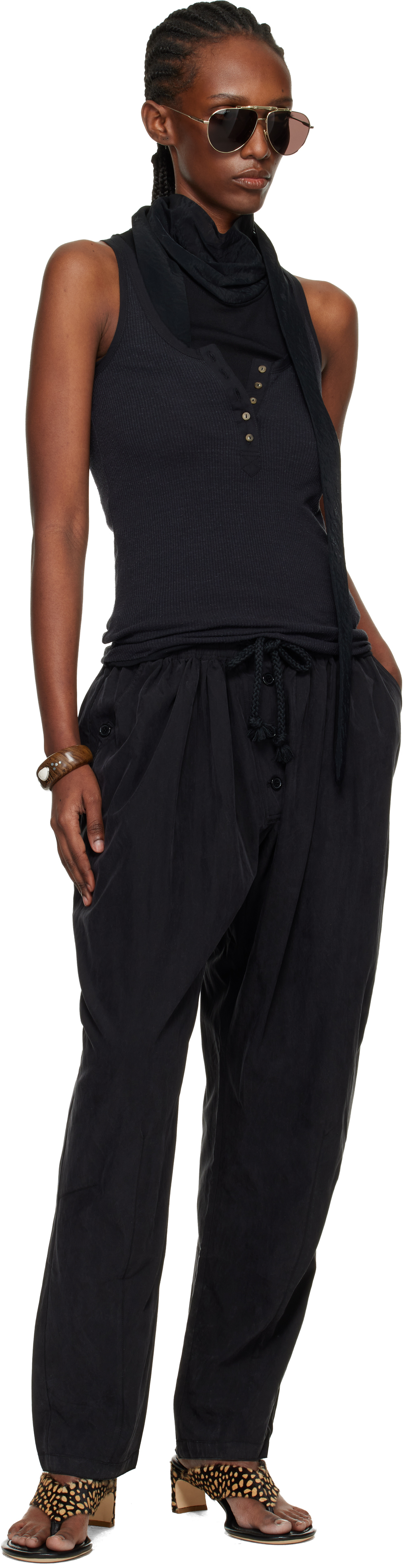 Black Helma Silk Tank Top