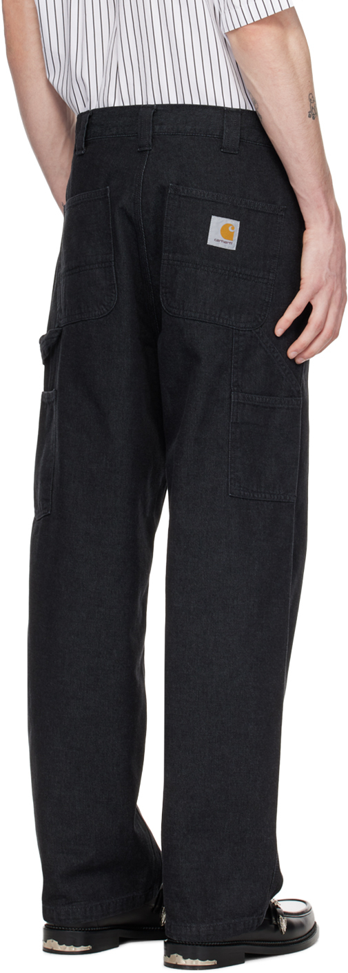 Carhartt Work In Progress Black OG Single Knee Denim Trousers