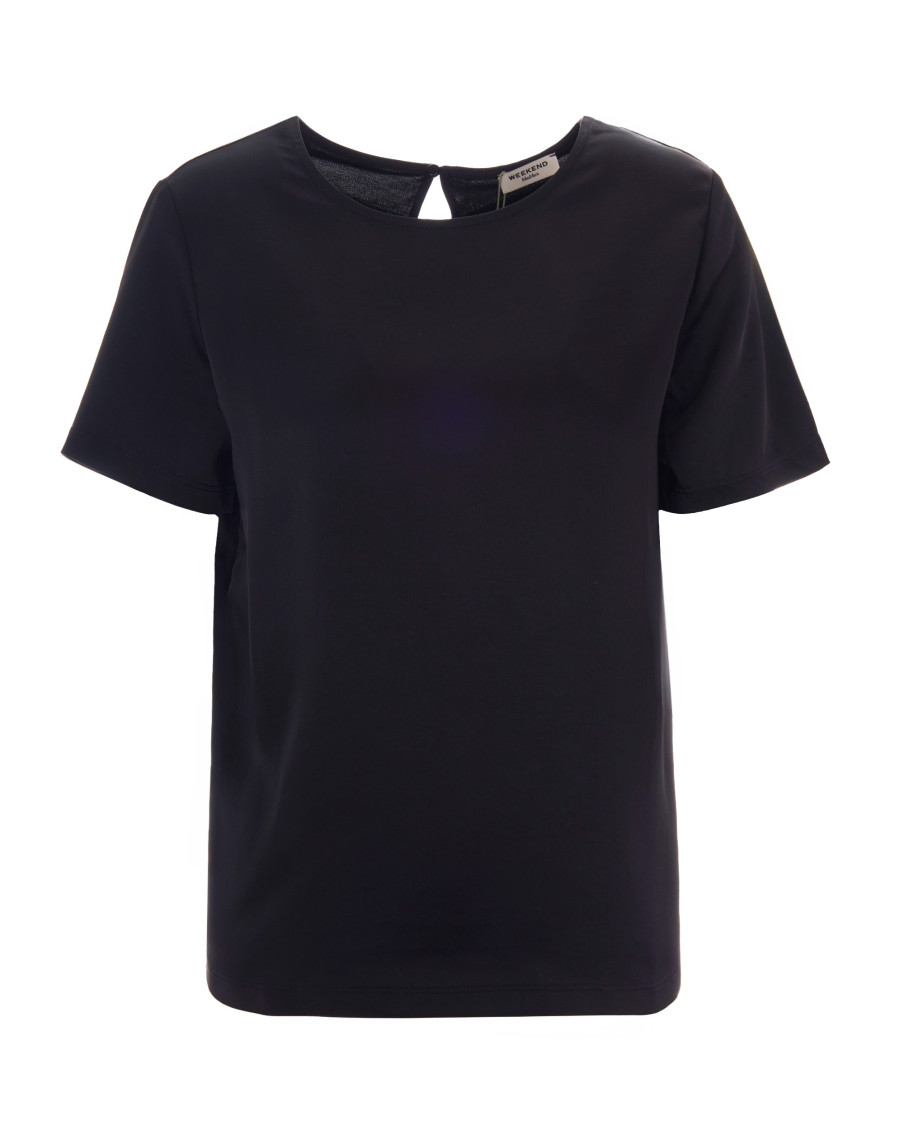 Black Solid Round Neck T-Shirt