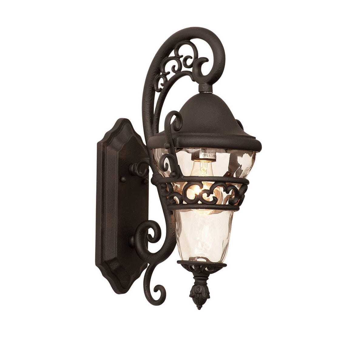 Textured Matte Black One Light Outdoor Wall Bracket from the Anastasia Collection