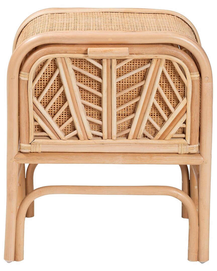 Carabella Bohemian Rattan 1-Drawer Nightstand