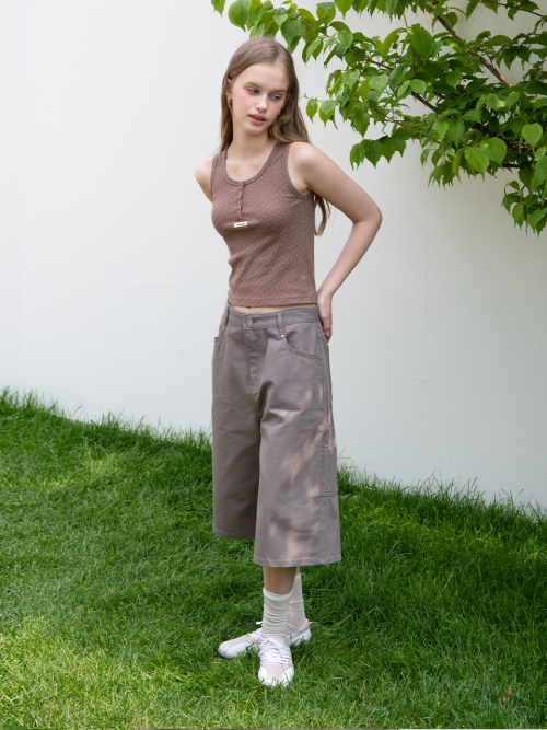 FLOWER HENLEYNECK SLEEVELESS