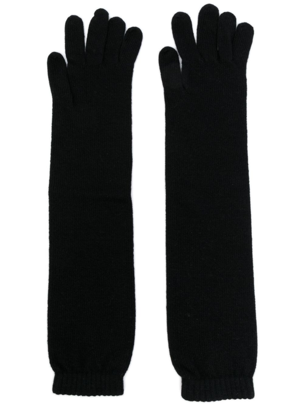 Knitted long gloves - Black