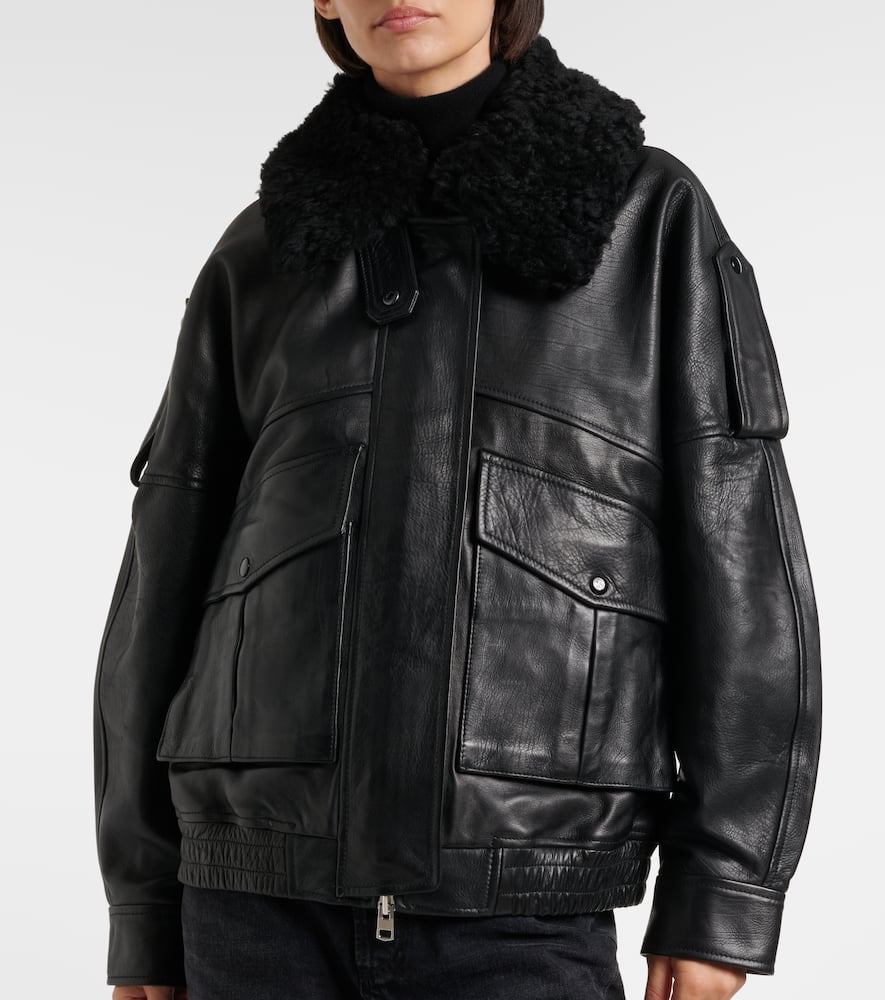 Avril oversized leather jacket
