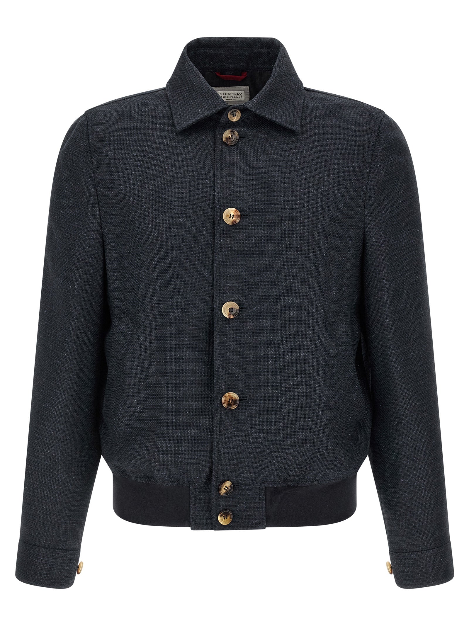Linen and Silk Blend Jacket — Blue
