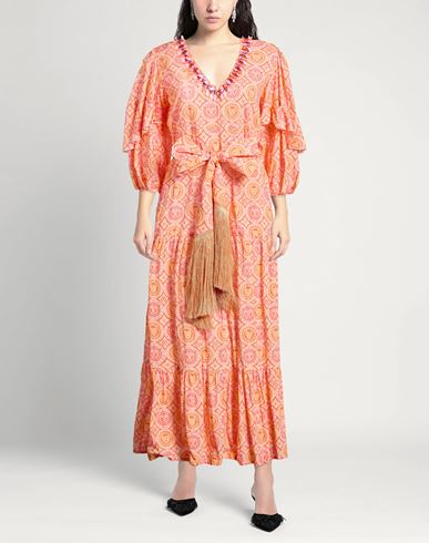 Woman Maxi dress Orange Size S Cotton